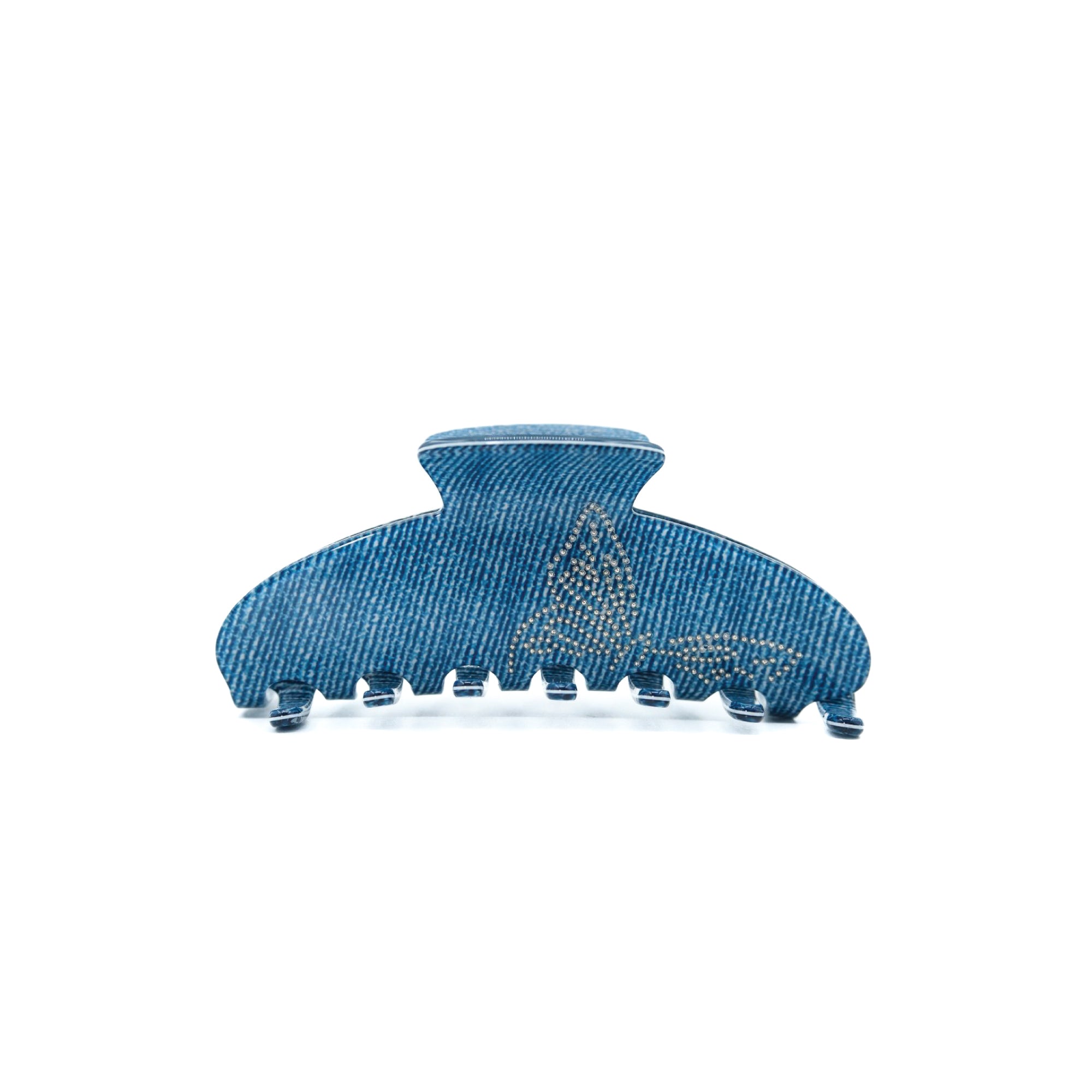 Denim Star Claw by Luna Wave in denim-textured denim blue with a stitched star detail.