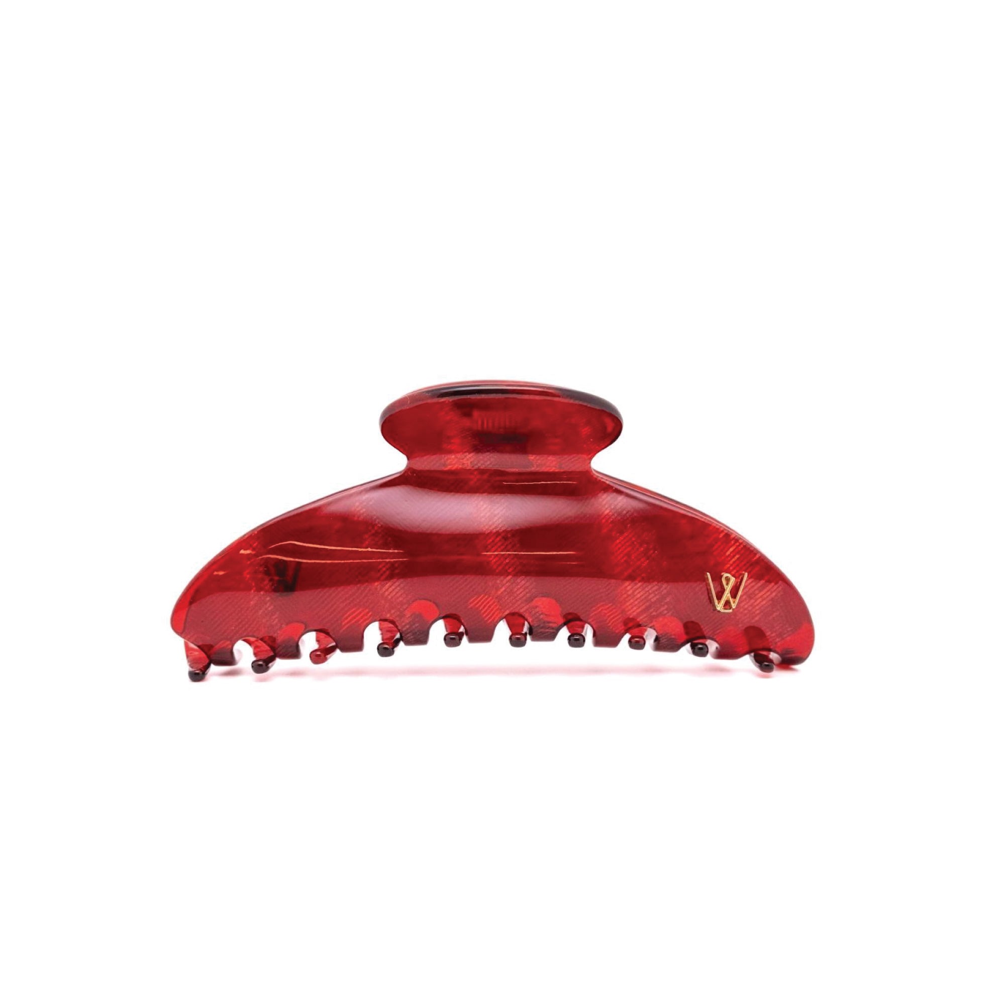 Ruby Earth Claw hair clip by Luna Wave in deep ruby red biodegradable acetate with an oversized sculptural design.