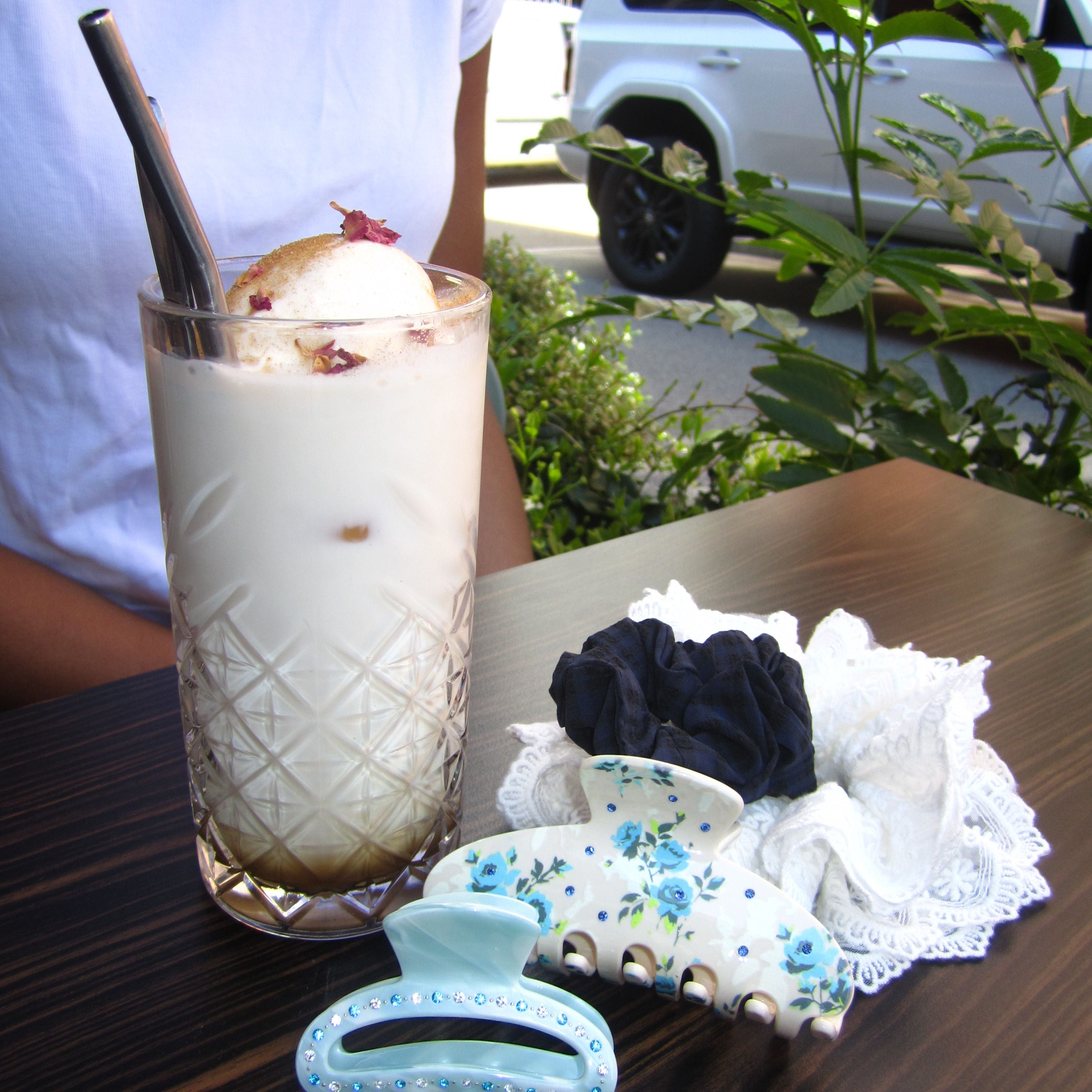 NAVY GINGHAM SCRUNCHIE