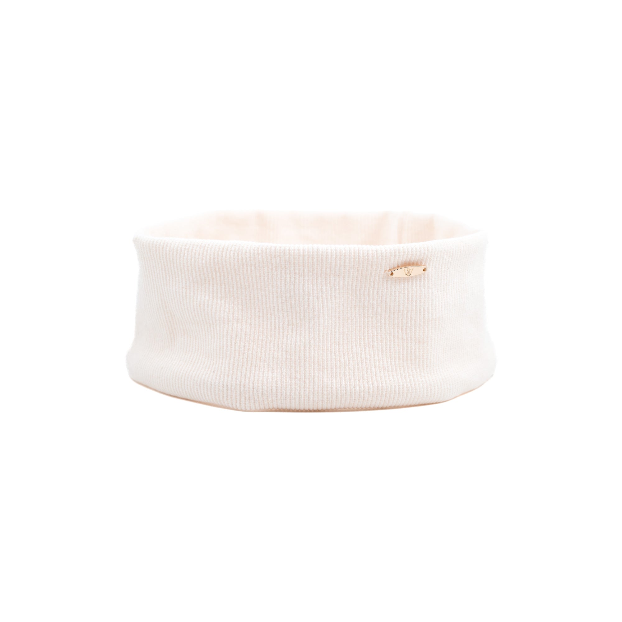 Luna Wave beige ribbed cotton soft headband