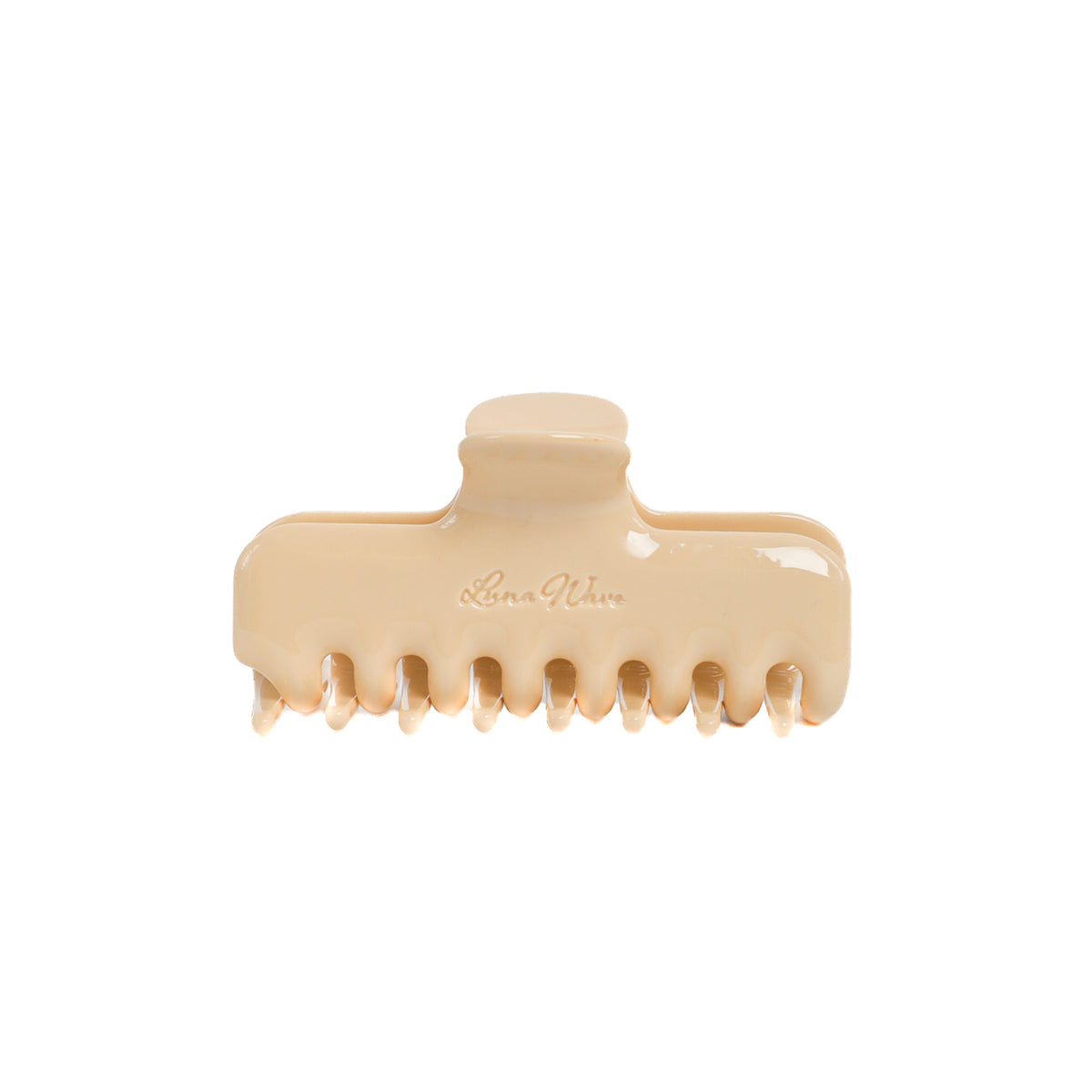 Luna Wave Jelly Claw in Butter, a glossy creamy yellow acetate hair claw clip with rounded edges.