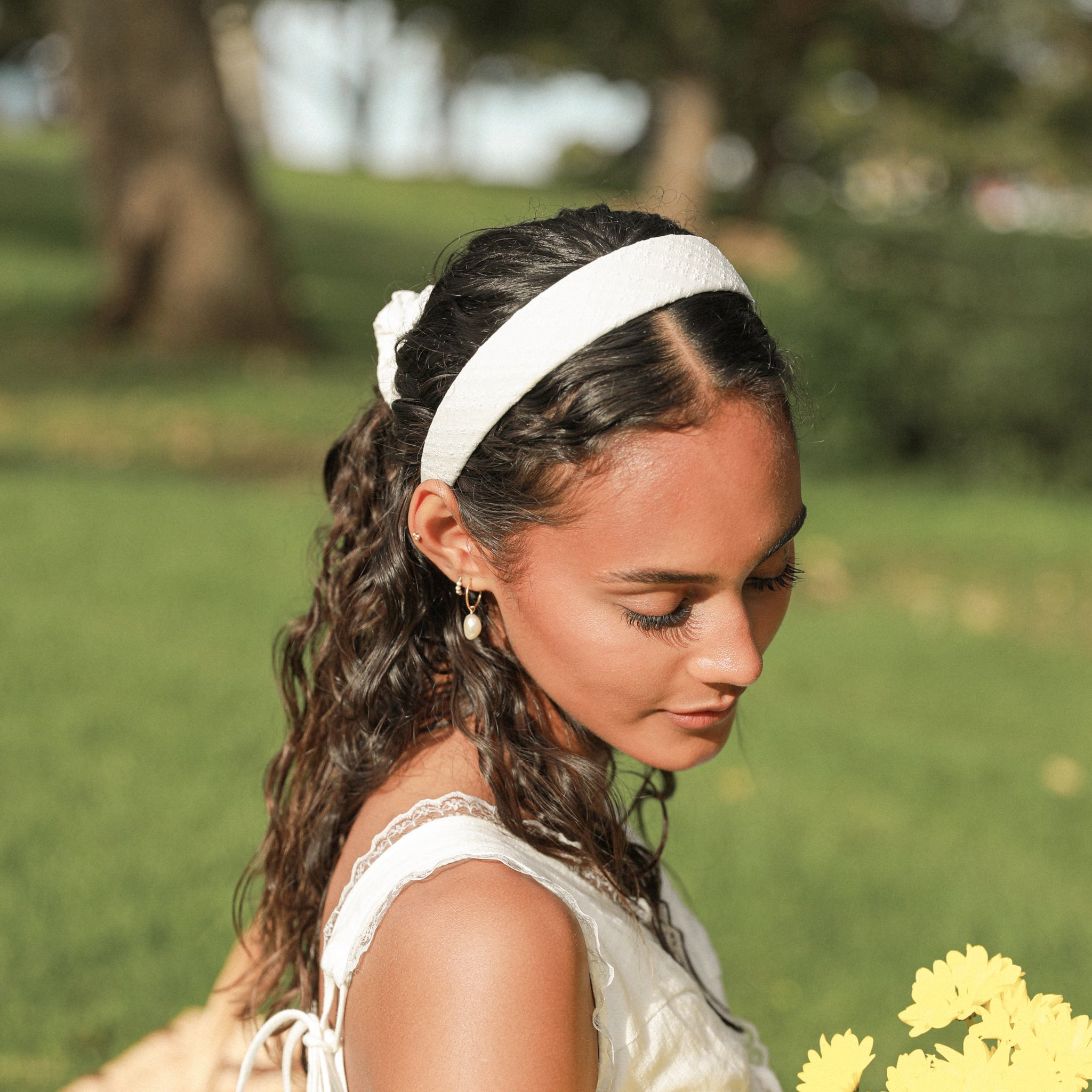 Milk Gingham Scrunchie