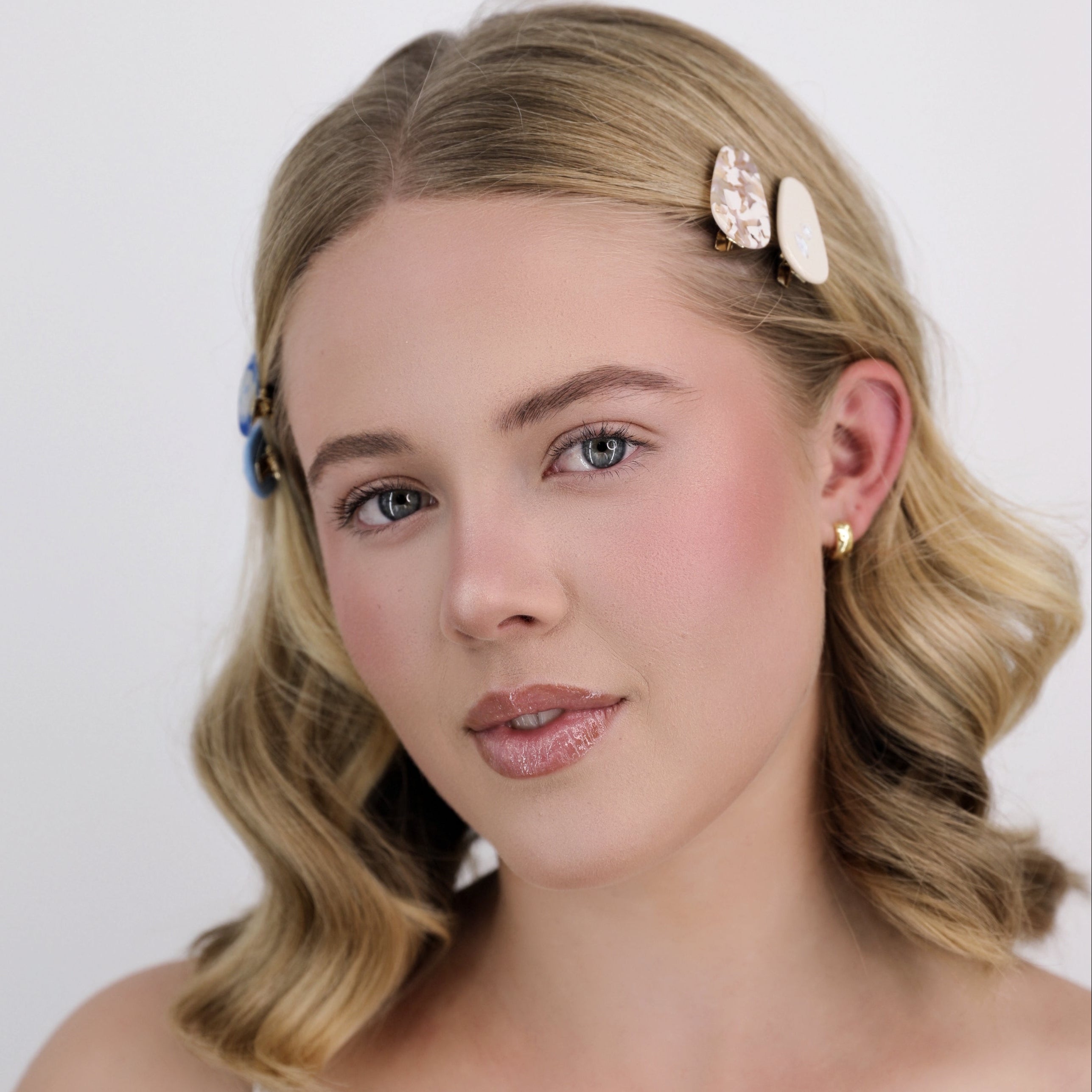 Luna Wave pink coffee petite hair clips