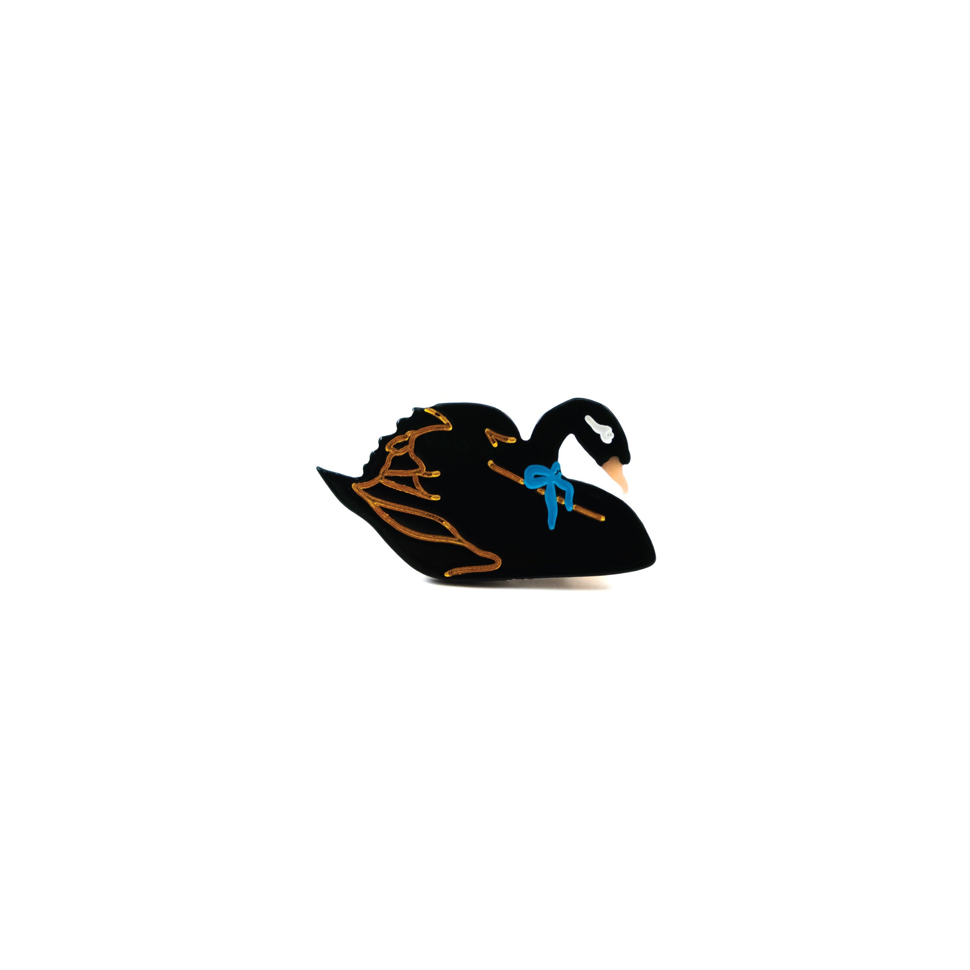 Luna Wave black swan side clip with gold details for getting ready