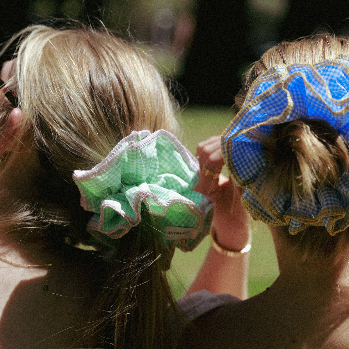Darling Blue Check Oversized Scrunchie