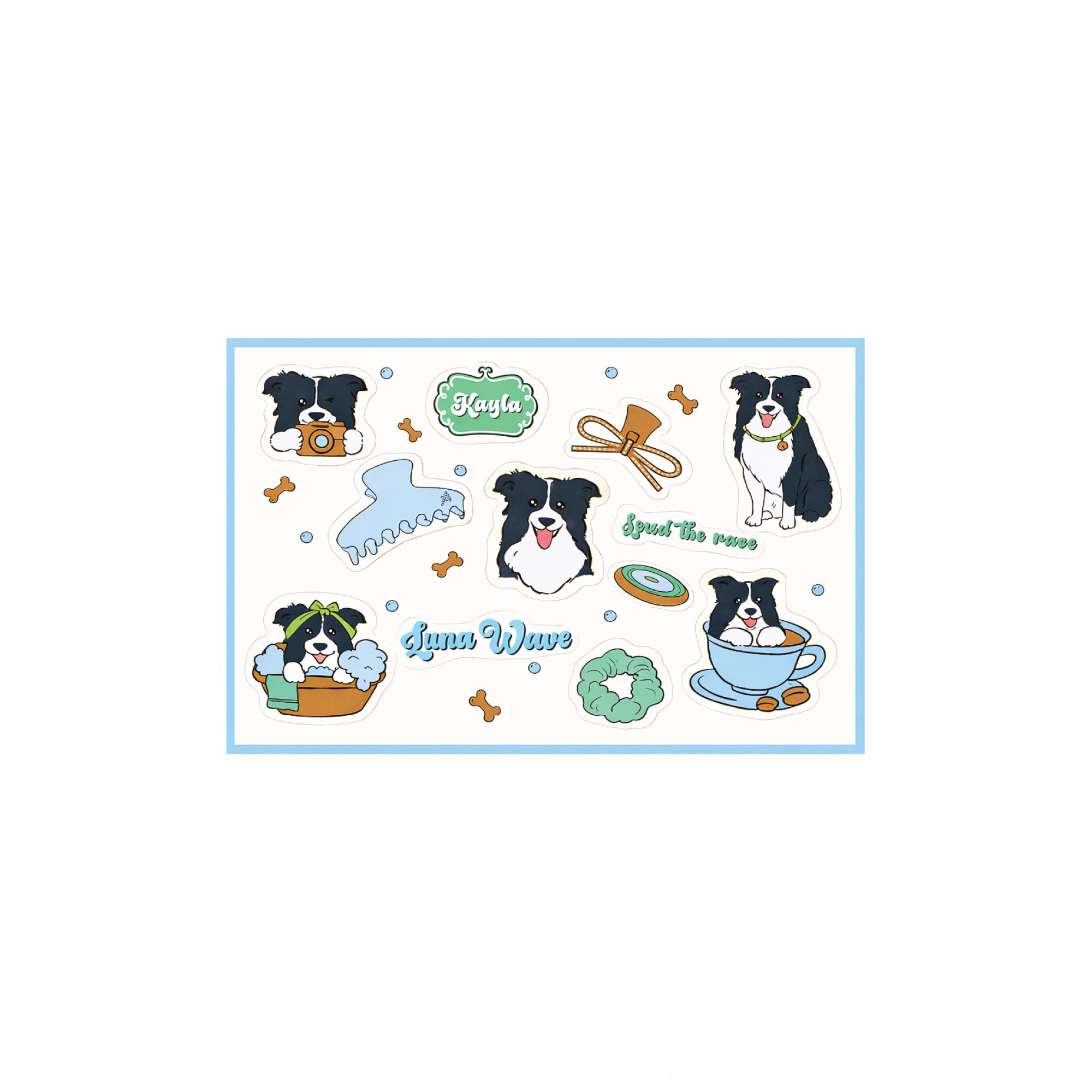 Luna Wave Kayla playful puppy sticker for journals and gifts