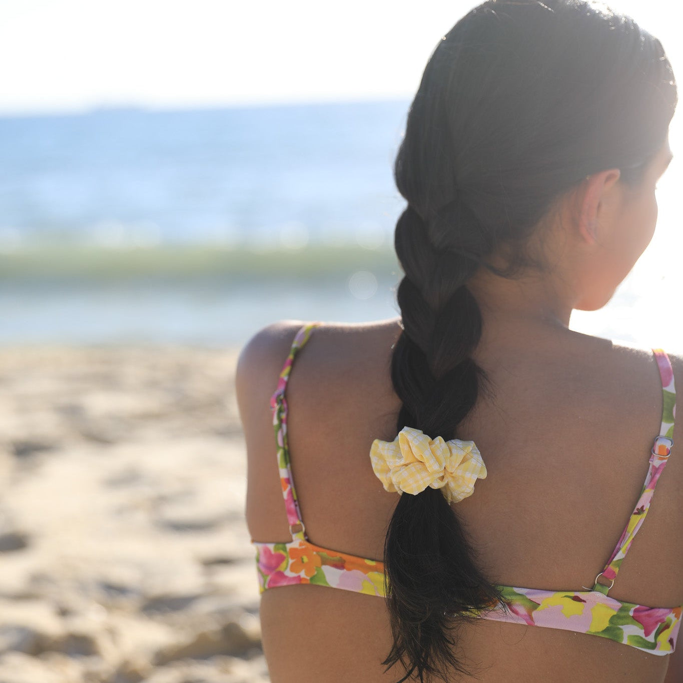 LEMON GINGHAM SCRUNCHIE