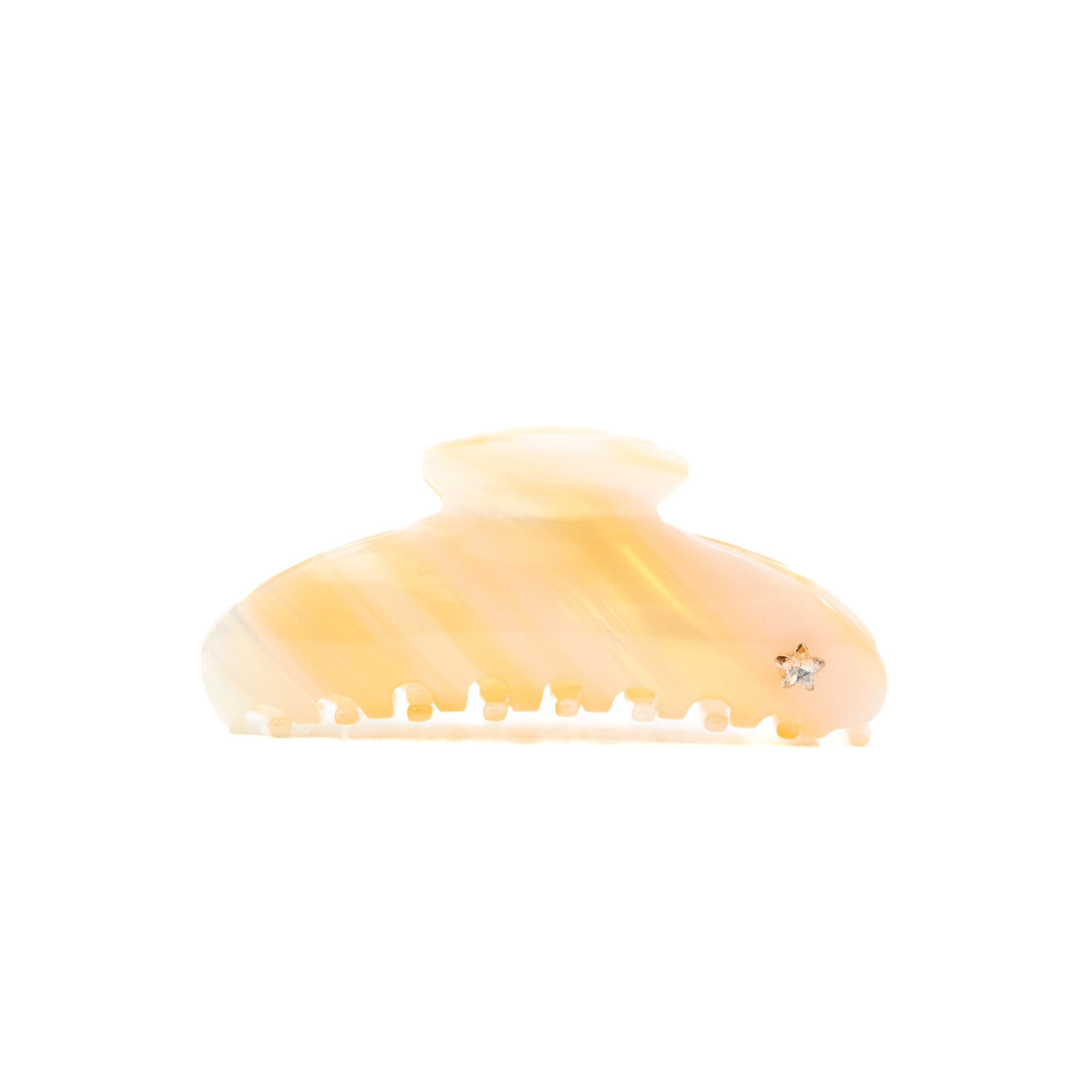 Orange and gold swirl hair claw with starfish rhinestone accent by Luna Wave