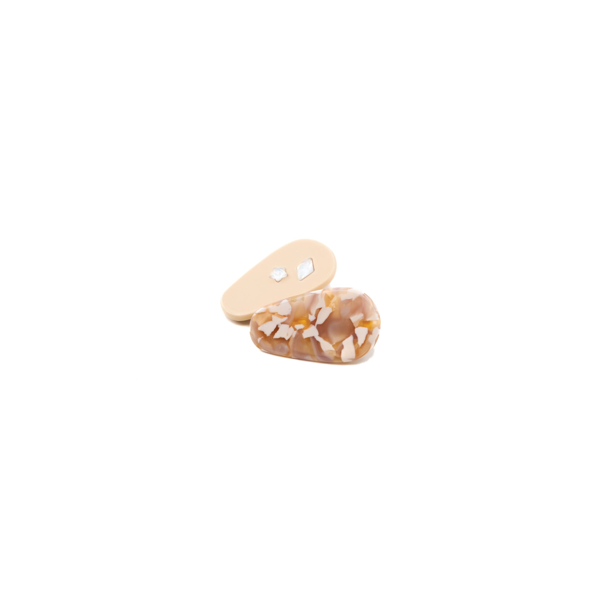 Luna Wave coffee marbled acetate petite hair clips with crystal stars
