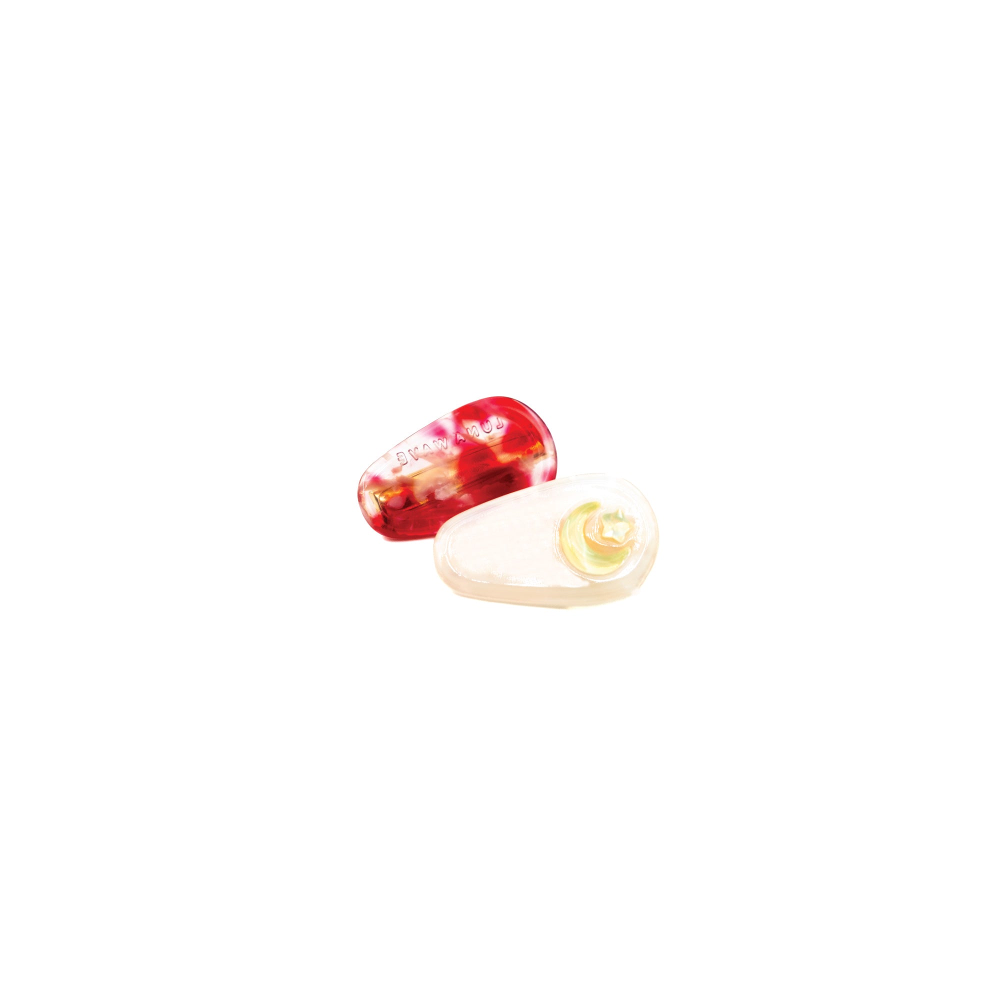 Luna Wave moon petite hair clips with cherry blossom acetate