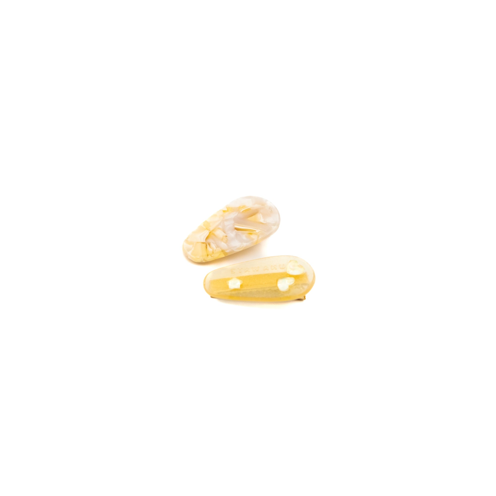 Luna Wave butter and ivory petite hair clips