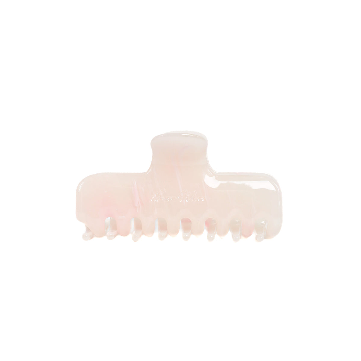 Luna Wave Jelly Claw in Blush, a glossy pale pink acetate hair claw clip with subtle tonal variation.