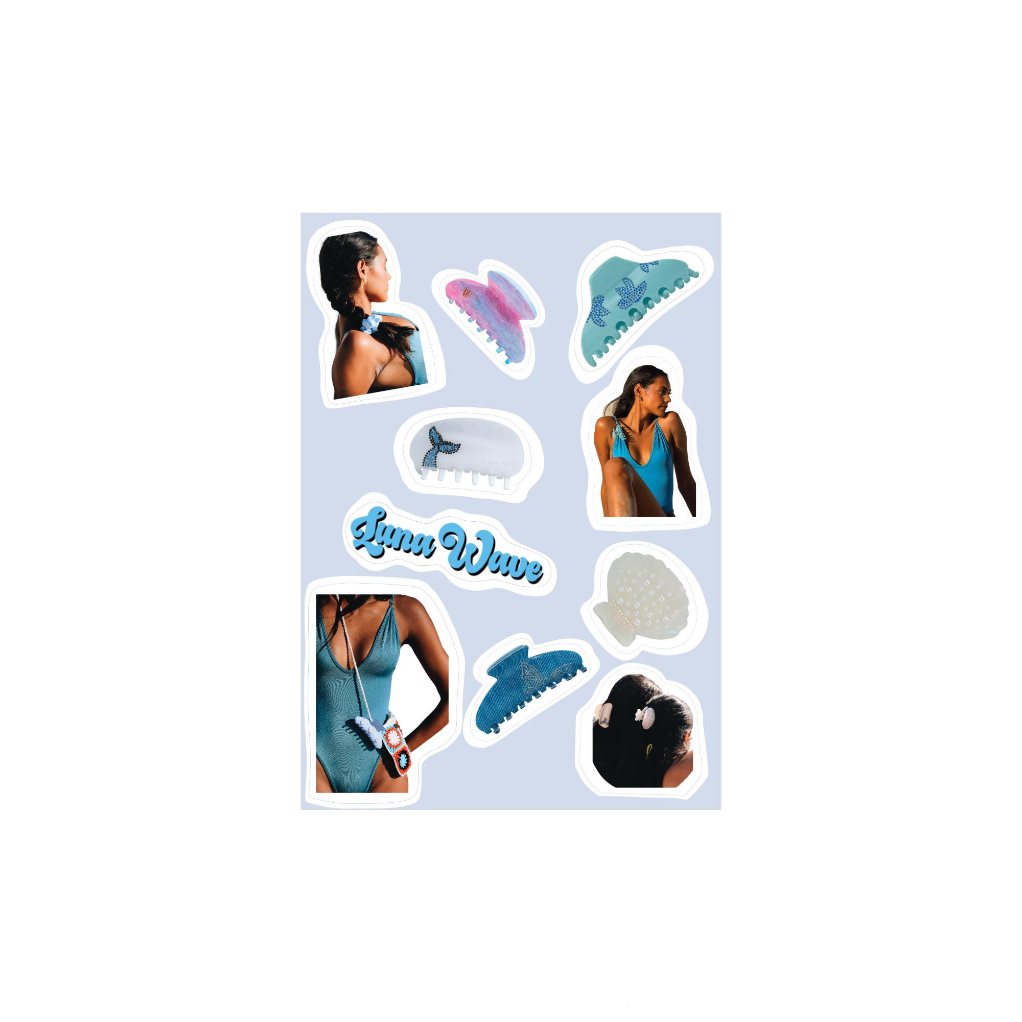Luna Wave ocean wave sticker for journals and planners
