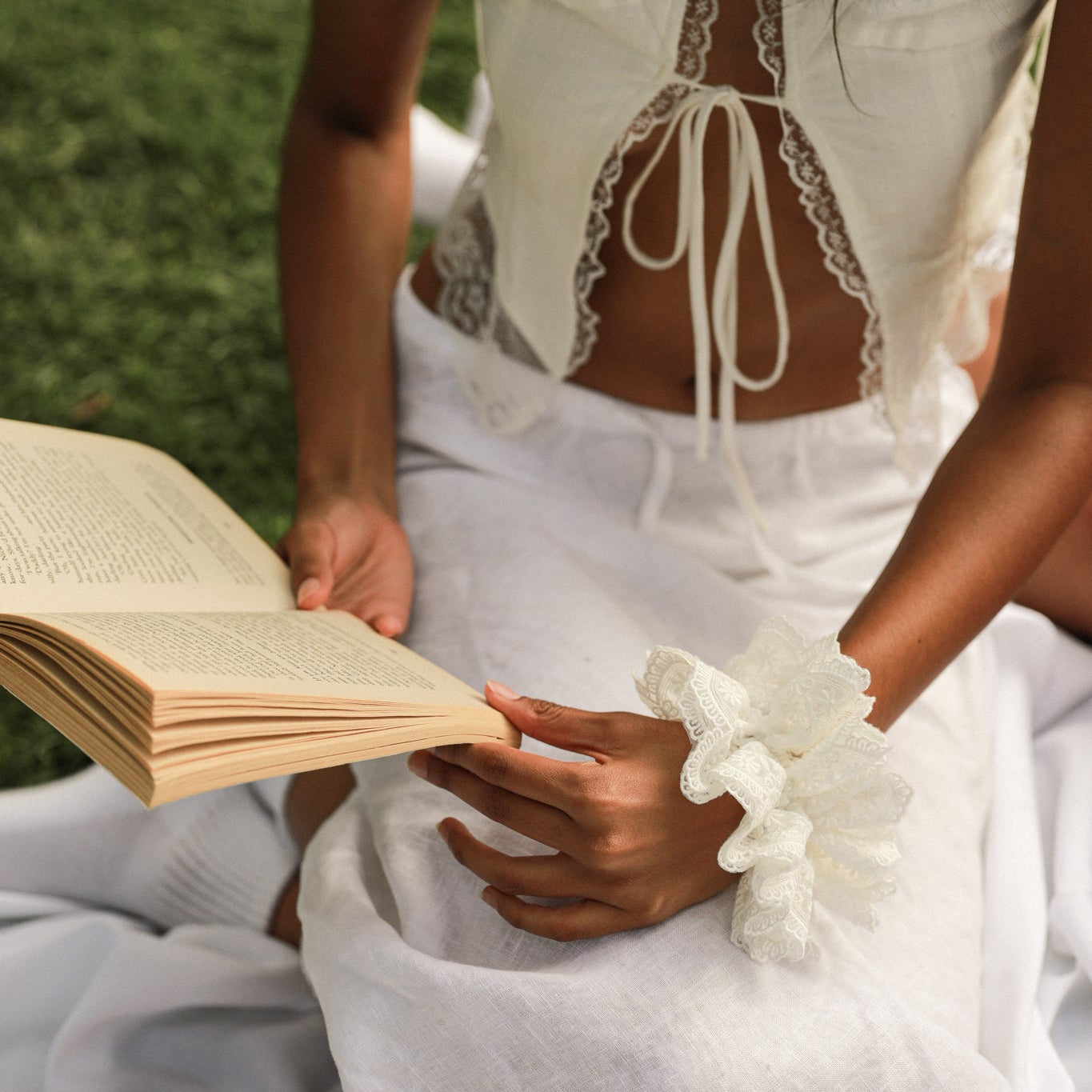 Ivory Lace Scrunchie