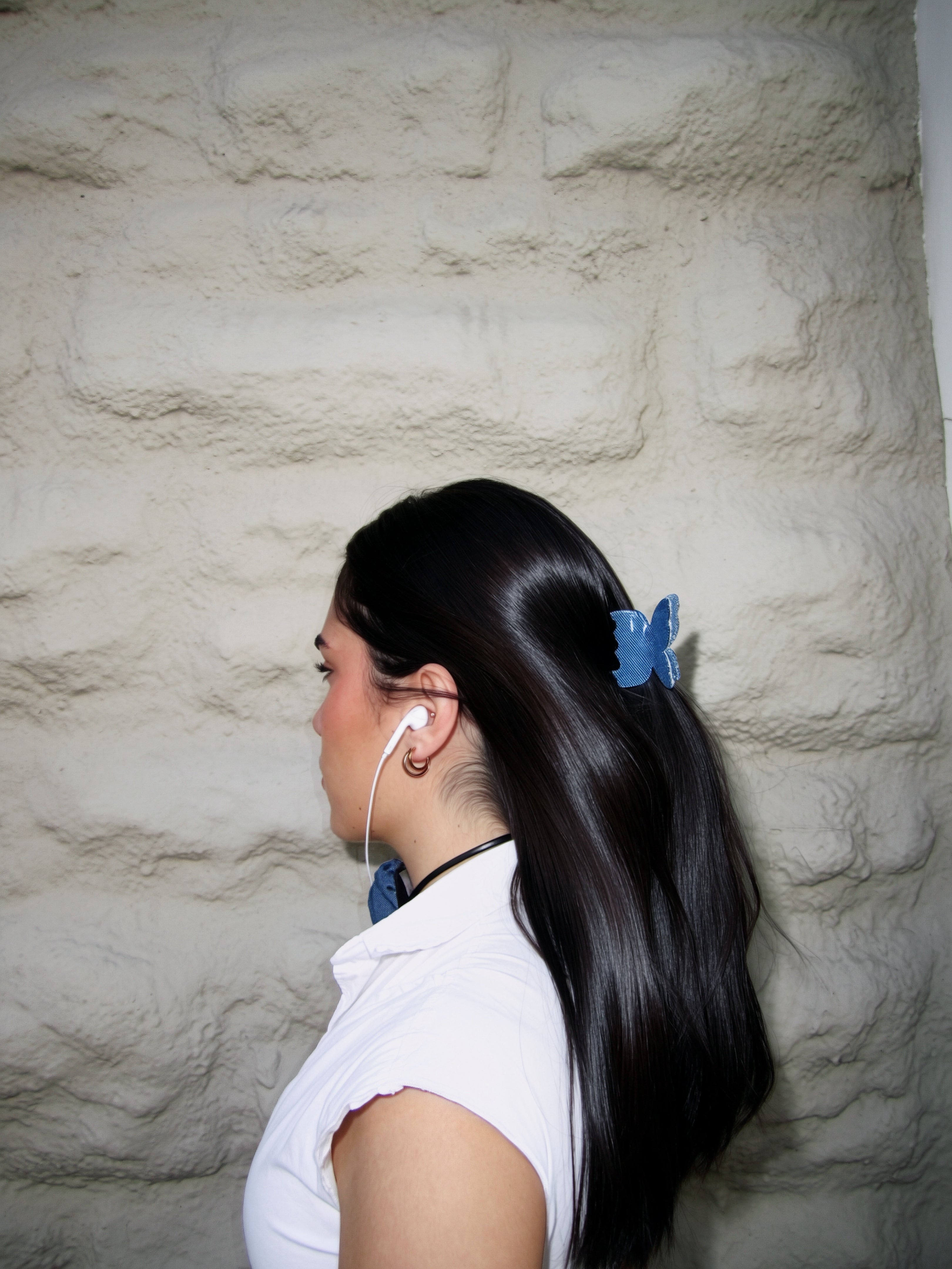 Medium Denim Butterfly Claw