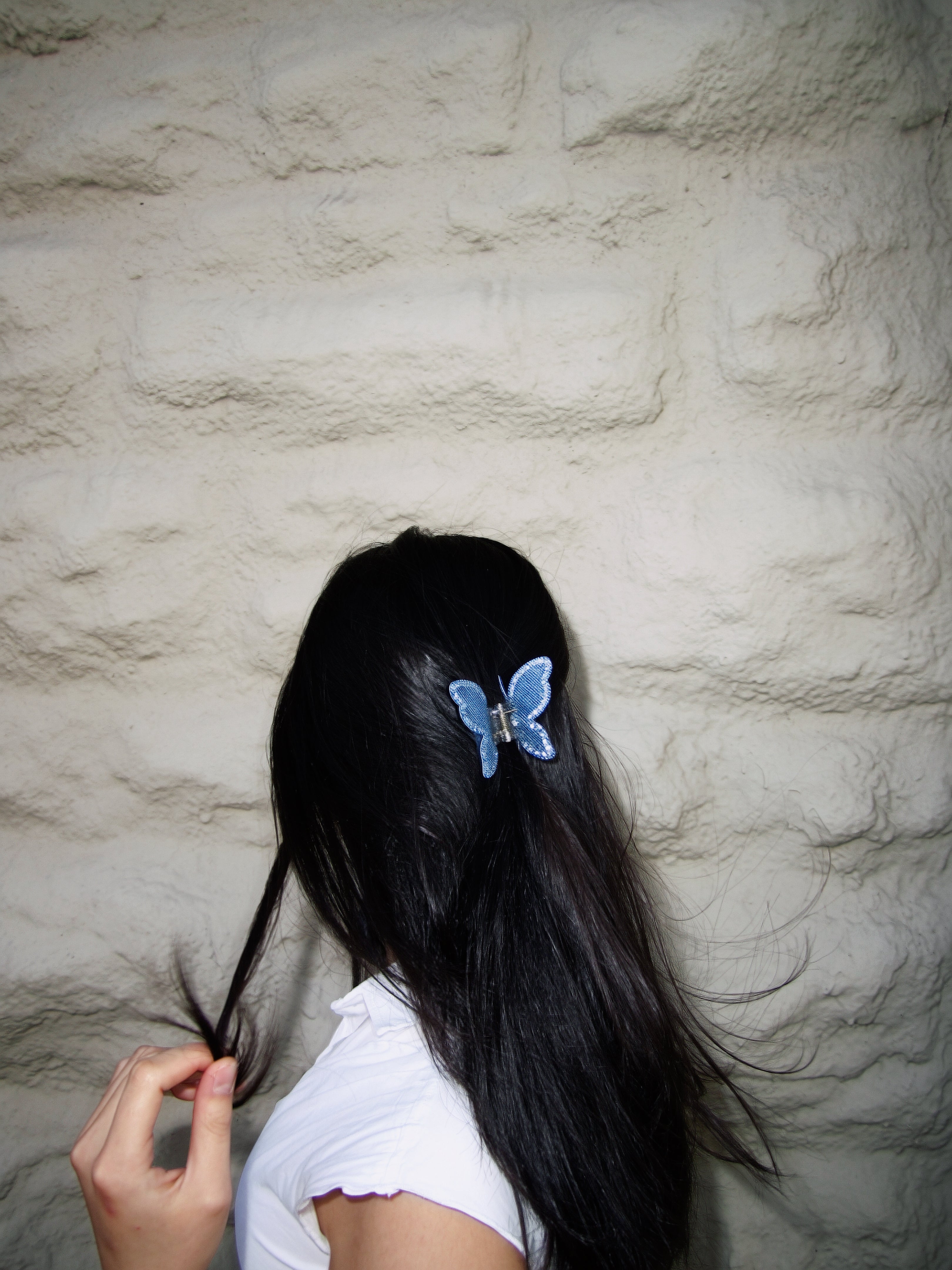 Medium Denim Butterfly Claw