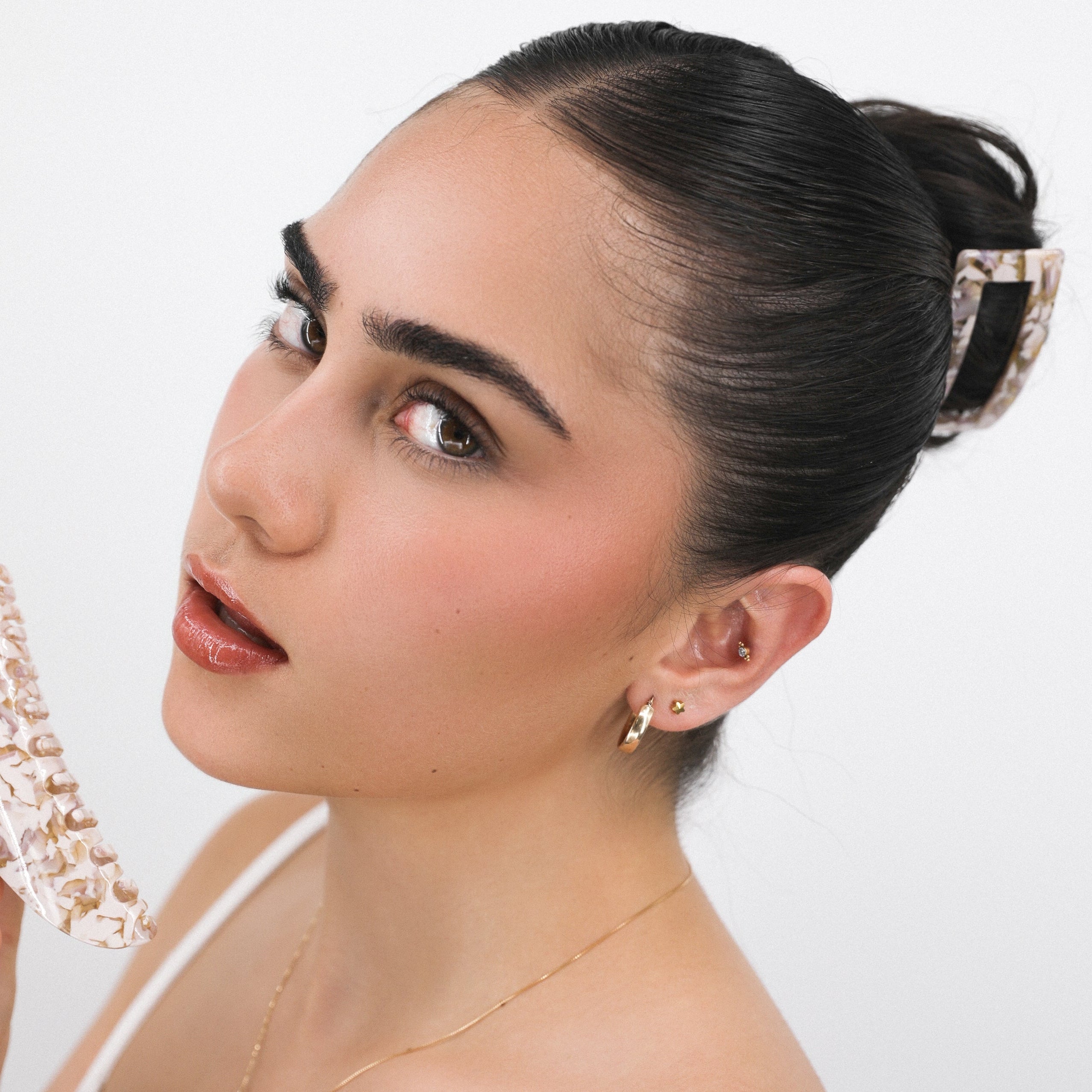Luna Wave pink earth hair barrette